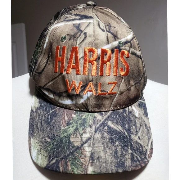 HARRIS WALZ Camo Black Hat Campaign Voter 2024 Hunter Cap Snapback Lot o… - Picture 7 of 10